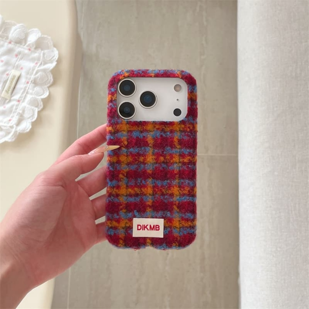 Phone Cases For Iphone 16 - เคสโทรศัพท์ลายสก็อตขนปุย ให้ความอบอุ่นในฤดูหนาว สำหรับ iPhone 18Pro 17